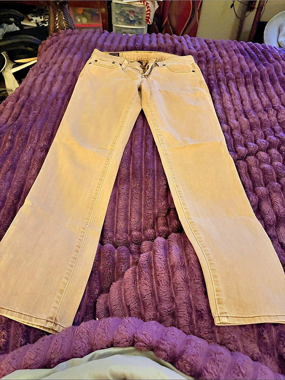 Lucky Brand Boot Cut Jeans in Beige Size 8